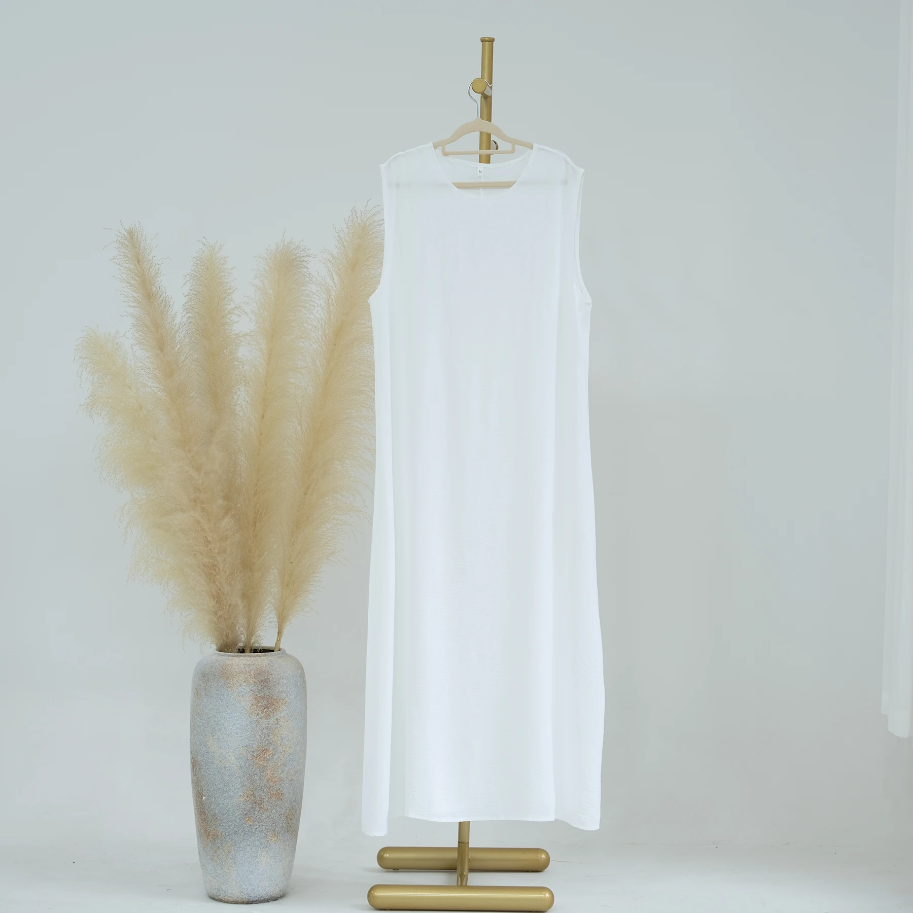 Slip-Dress-Under-Abaya-Crinkled-Fabric-Muslim-Sleeveless-Inner-Robe ...