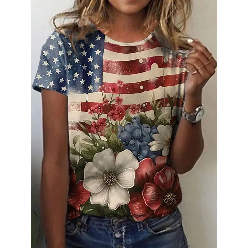 

Women's T-Shirts Cartoon Characters 3d Print Rose T-Shirt Harajuku Casual Short Sleeve Top Tee O Neck Oversized Female Clothing