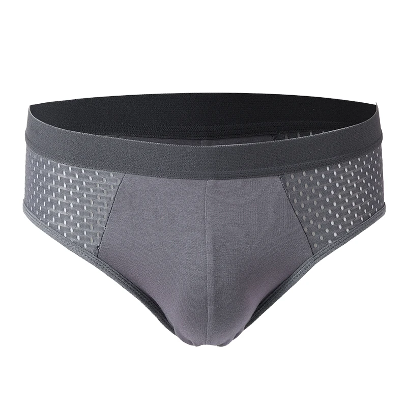2 Pcs/Lot Men's Mesh Breathable Briefs Underwear Hombre Hole Large Size Male Shorts Lingerie Underpants Sexy Panties 4