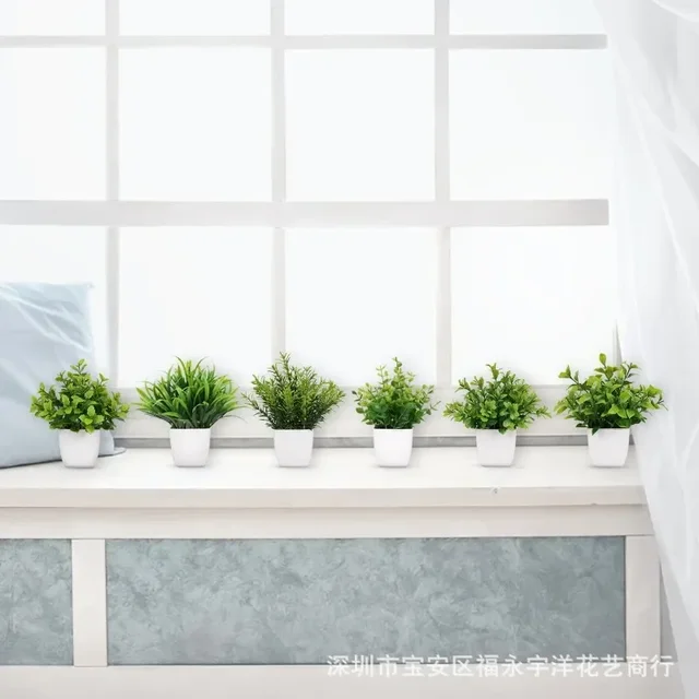 Artificial Bonsai Green Fake Plant Eucalyptus Flower Potted Plant for Indoor Outdoor Home Bedroom Garden Decoration Supplies 4