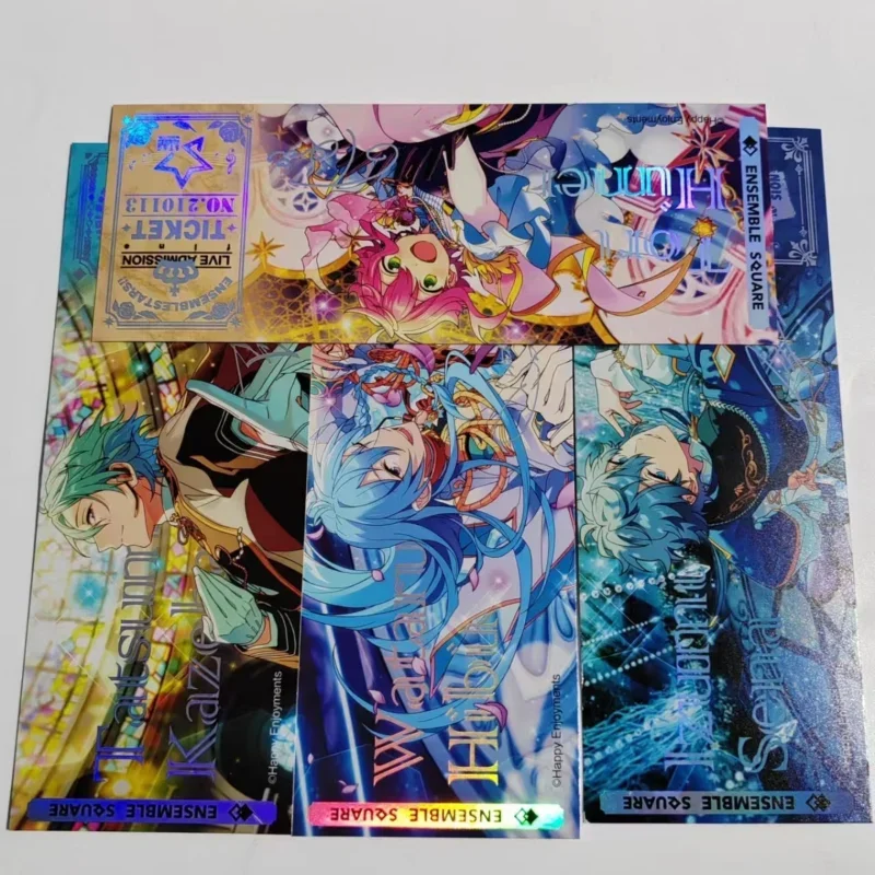Anime Ensemble Stars Cosplay Double-sided Laser Ticket Photo Cards