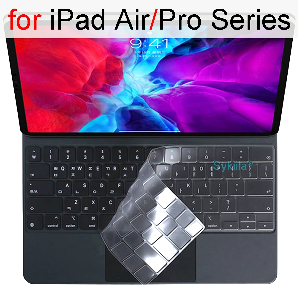 Keyboard Cover Voor Ipad Pro 11 Magic Pro 12.9 10.5 Air 4 5 3 10.2 10.9 7 8 9 Smart case Folio Silicone Protector Skin Film Eu