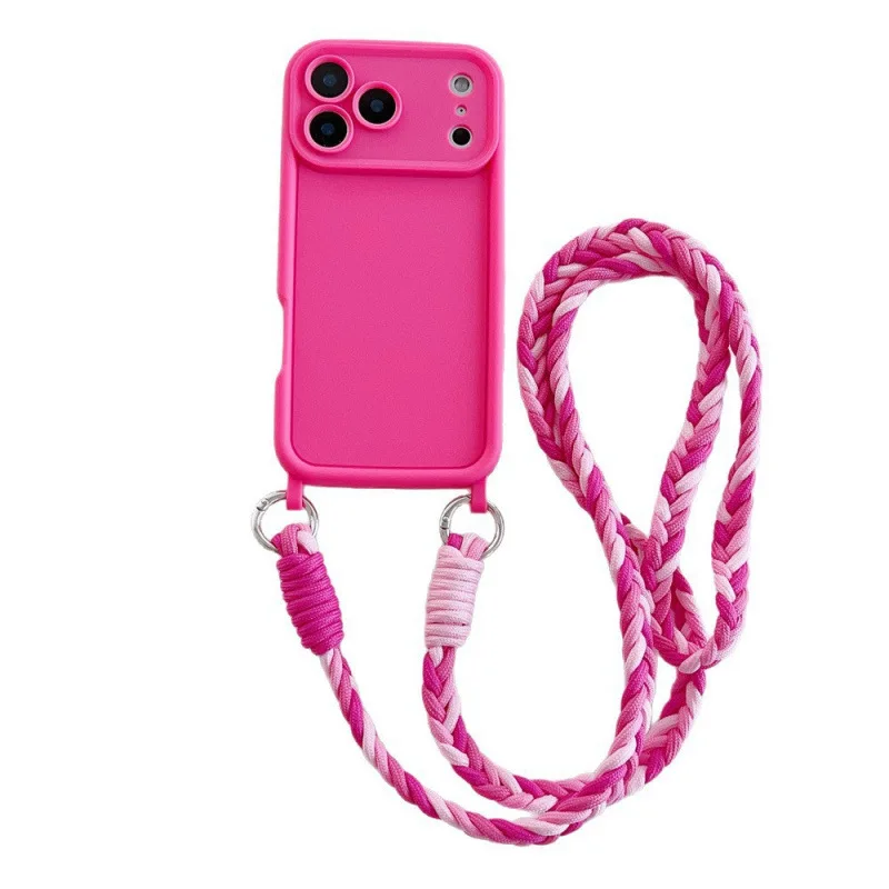Crossbody Lanyard Phone Case with TPU Soft Silicone Cover and Cord Rope Necklace Strap
