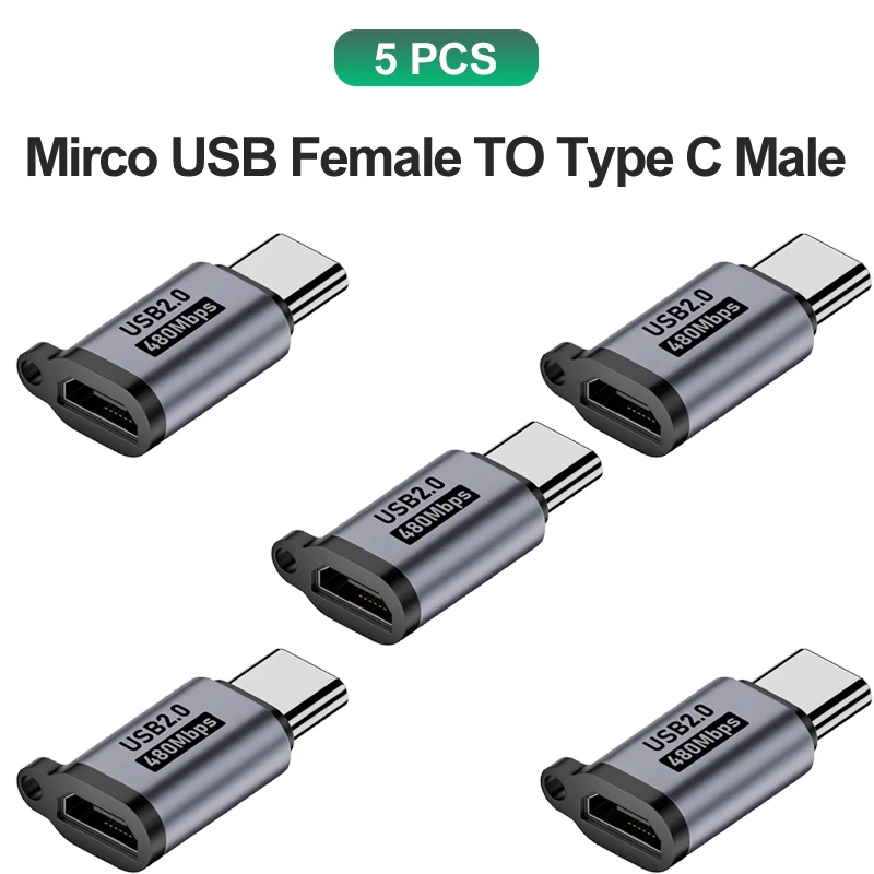 5x MicroUSB to C