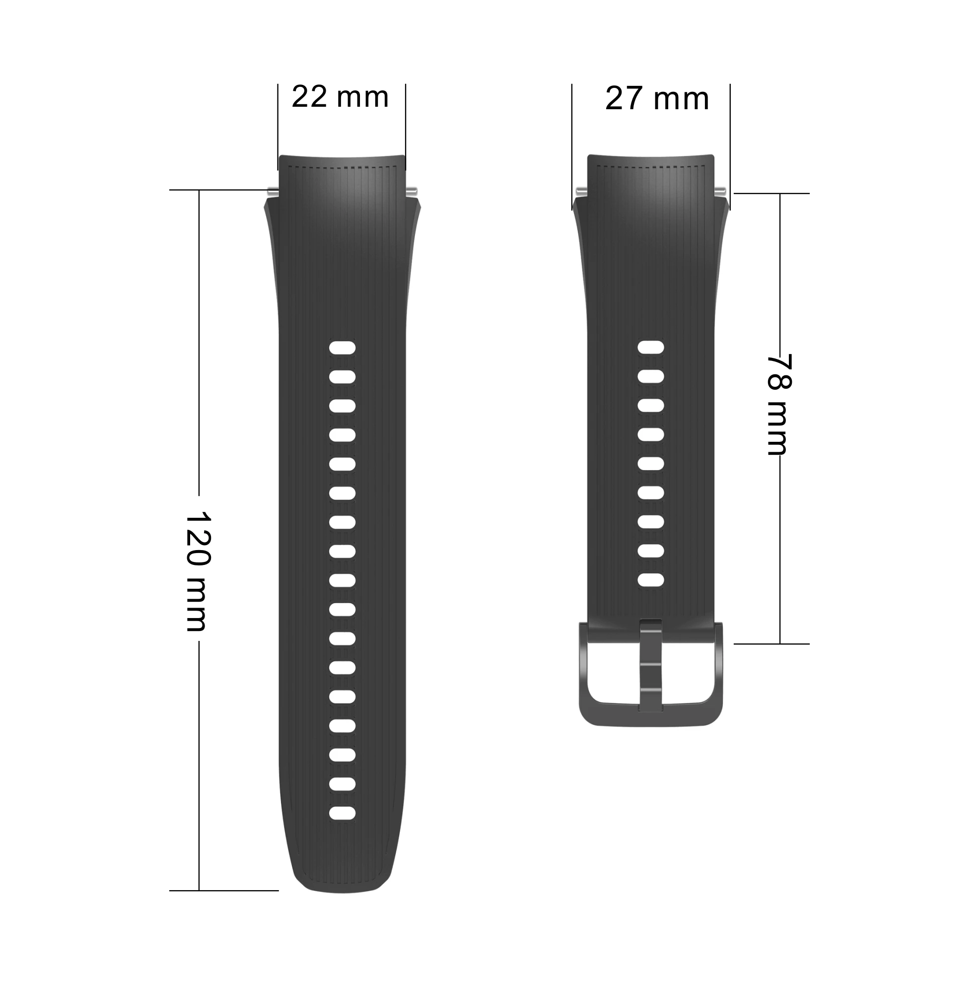 Silicone Sport Watch Band - Flexible Wristband