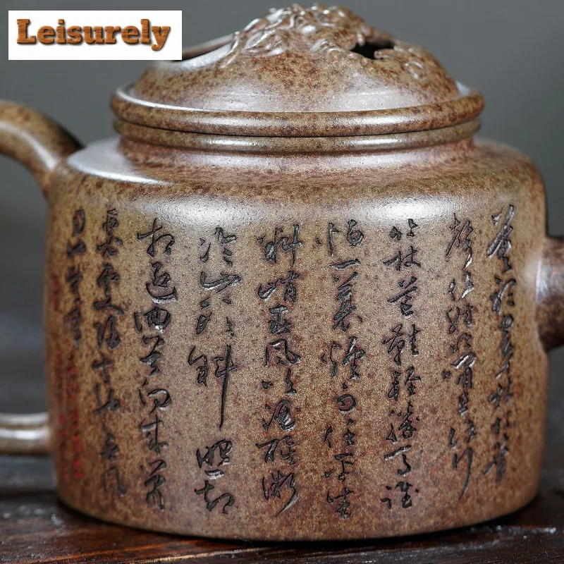 350ml Boutique Yixing Purple Clay Teapots Handmade Pot Raw Ore Wood-fired Porcelain Mud Tea Maker Kettle Zisha Tea Set Tea Craft