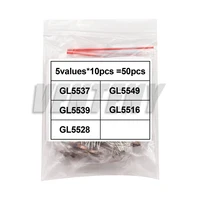 50pcs 5 values * 10pcs LDR Photo Light Sensitive Resistor Photoelectric Photoresistor Kit for 5516 5528 5537 5539 5549