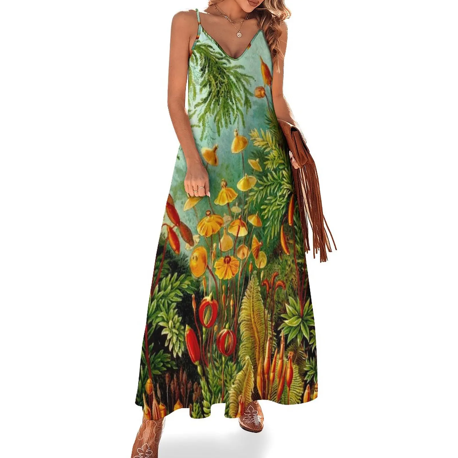 

New FLOWER GARDEN; Vintage Art Print Sleeveless Dress sexy dress for women Casual dresses birthday dress for women luxury 2023