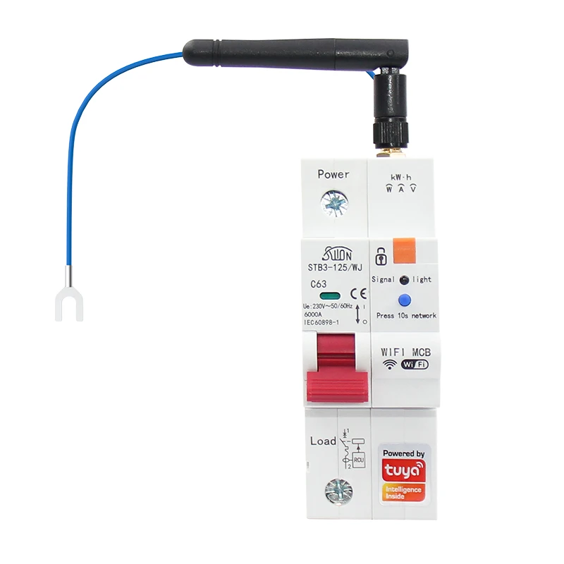 Tuya WiFi Smart Circuit Breaker Metering 1P-4P 63A MCB Overload Short Circuit Protection Automatic Reclosing Smart Hom