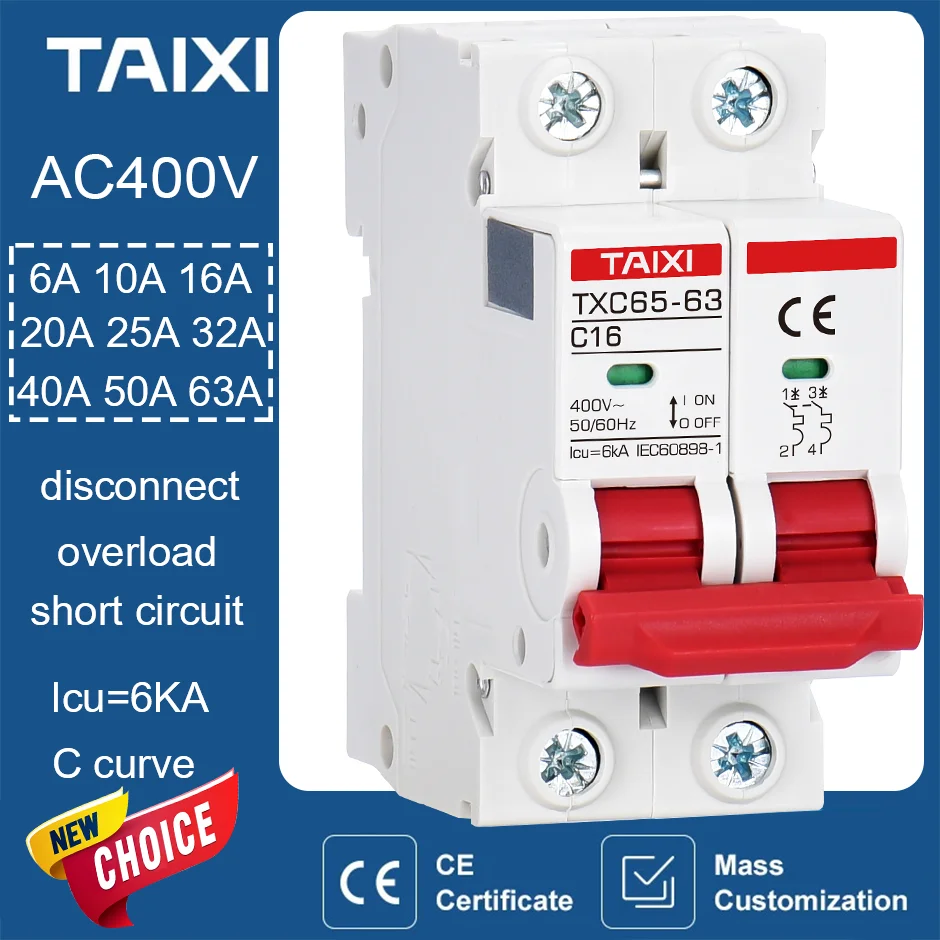 회로 차단기 6A 10A 16A 20A 32A 40A 63A 6KA 과부하 단락 보호 가정용 회로