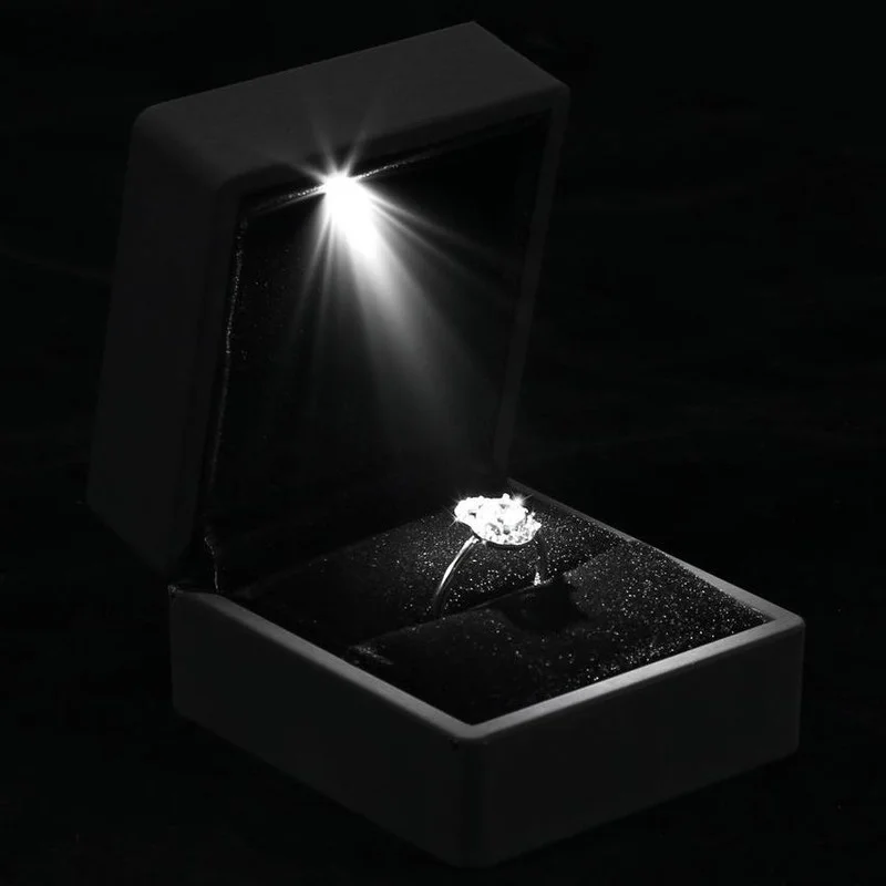 LED šperků skříňka pro prsten řetízek zásnuby prsten displej dar pouzdro balení předvést boxů s lehký  úložný případech velkoobchod