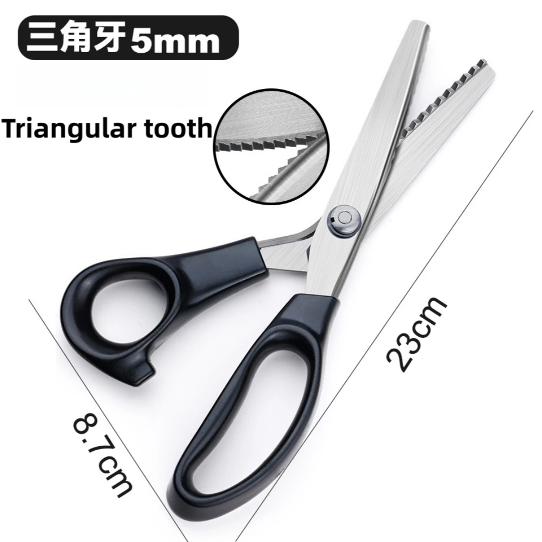 Enhanced Serrated Tailor Scissors with Handmade Lace Design and Curved Wave Blades
