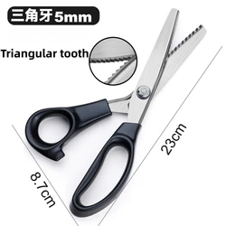 Enhanced Serrated Tailor Scissors with Handmade Lace Design and Curved Wave Blades (Sharp teeth 5MM)
