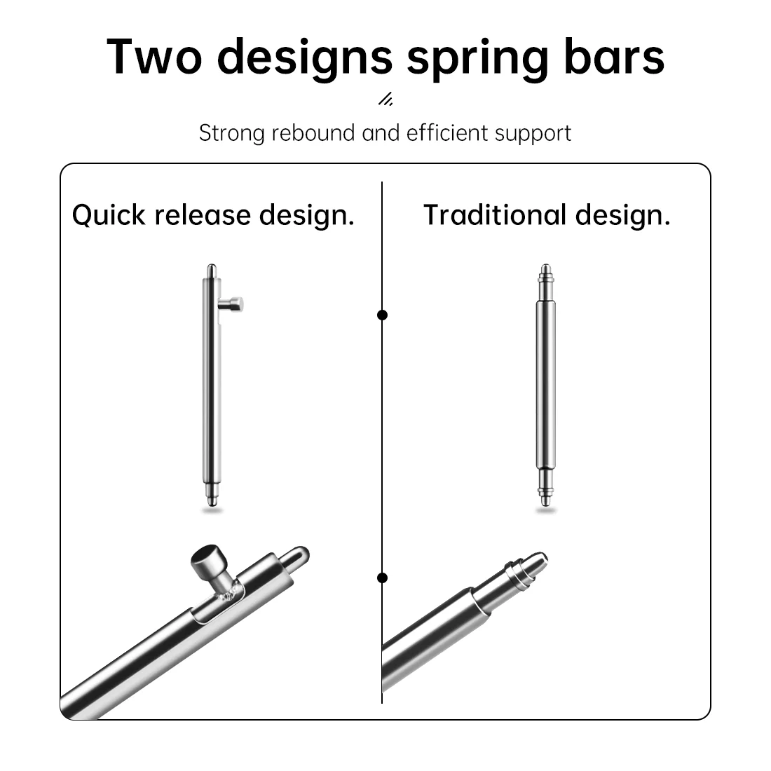Maikes Premium Quick Release Stainless Steel Spring Bars