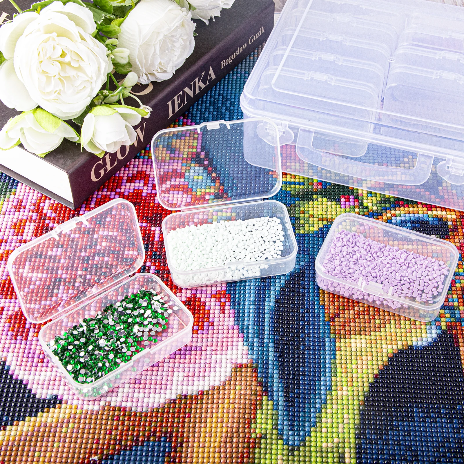 1 Set of 12 Pieces Storage Boxes ,Storage Gift Diamond Painting Stone Beads, Suitable for Diamond Embroidery Box DIY Craft, Stor