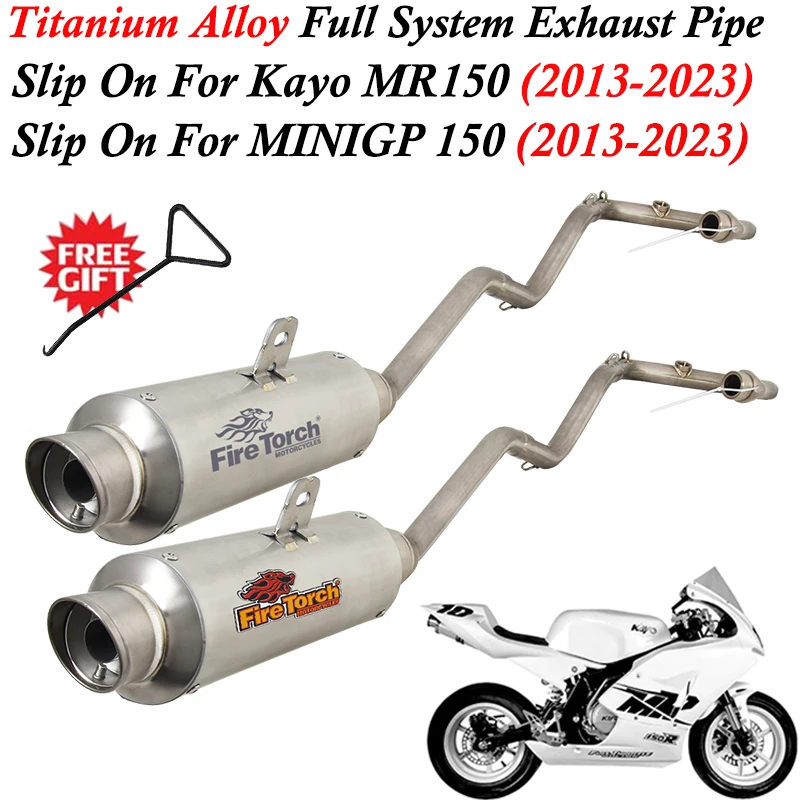 

Слипоны для Kayo MR 150 для MINIGP 150 2013-2023 Мотокросс Мотоцикл из титанового сплава полностью выхлопные системы под сиденьем глушитель