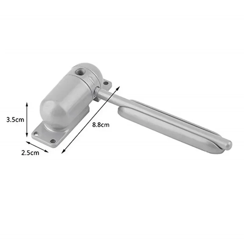 1 Set Gray Mini Automatic Spring Door Closer Adjustable Fire Rated Safety Door Stopper Indoor and Outdor