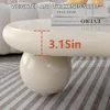 White Cute Cloud Shape Low Coffee Table with 3 Ball Legs, Modern Funky Cartoon Irregular Indoor Tea Table, for Living Room, Smal 5