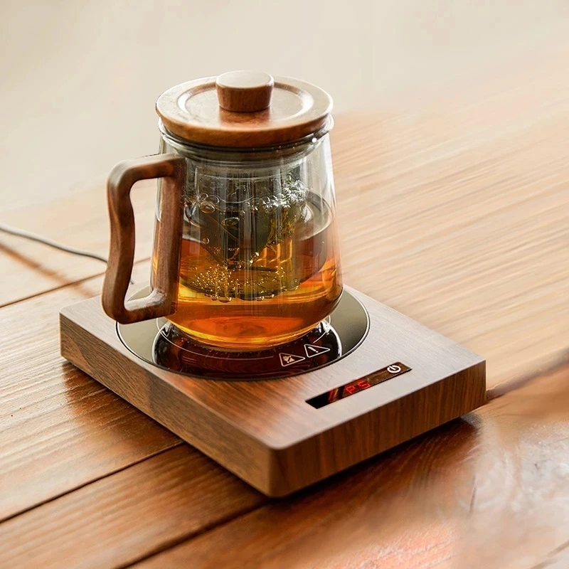 Heating Coaster Coffee Heater 200W Cup Heater Mug Warmer 100&deg;C Hot Tea Maker Mini Induction Cooker 5 Gear Warmer Coaster Heating Pad Electric Hot Plate 220V