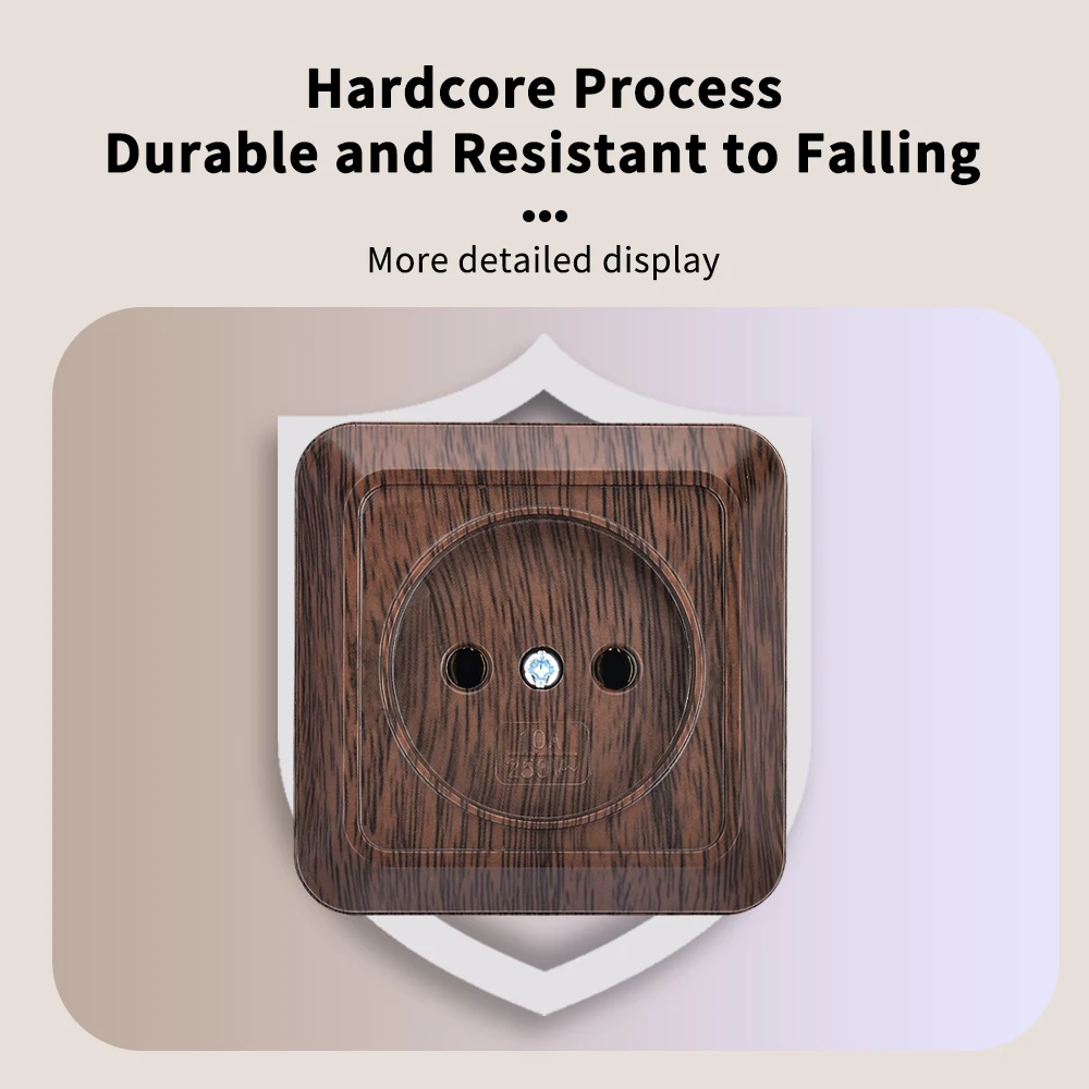 WESA Wooden Paint Wall Surface Socket Plug EU Exterior Electrical Outlets No Ground Outdoor Power Socket Flame Retardant Plastic