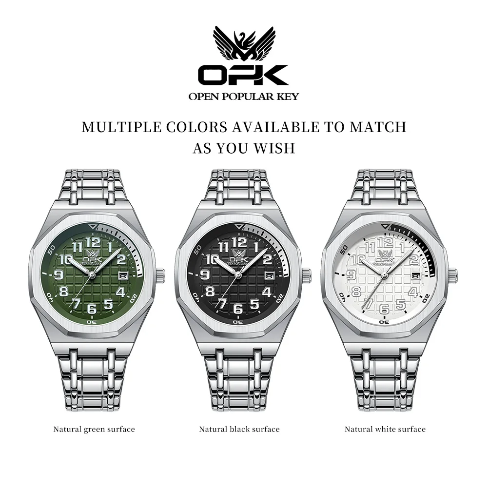 OPK brand watch waterproof quartz watch steel strip men's watch 8158 6