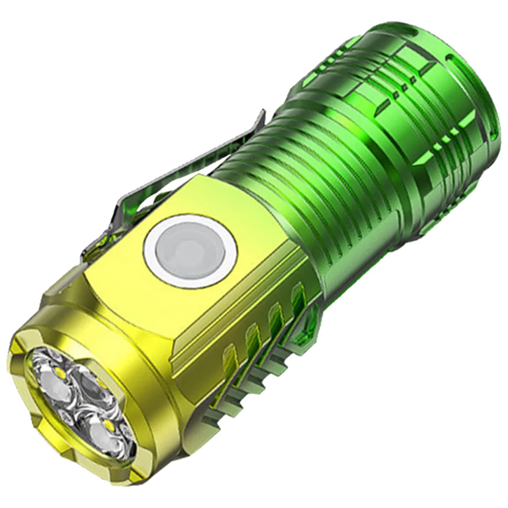 USB 충전식 고출력 LED 손전등, 야외 캠핑 낚시용 휴대용 작업 토치, 500mAh