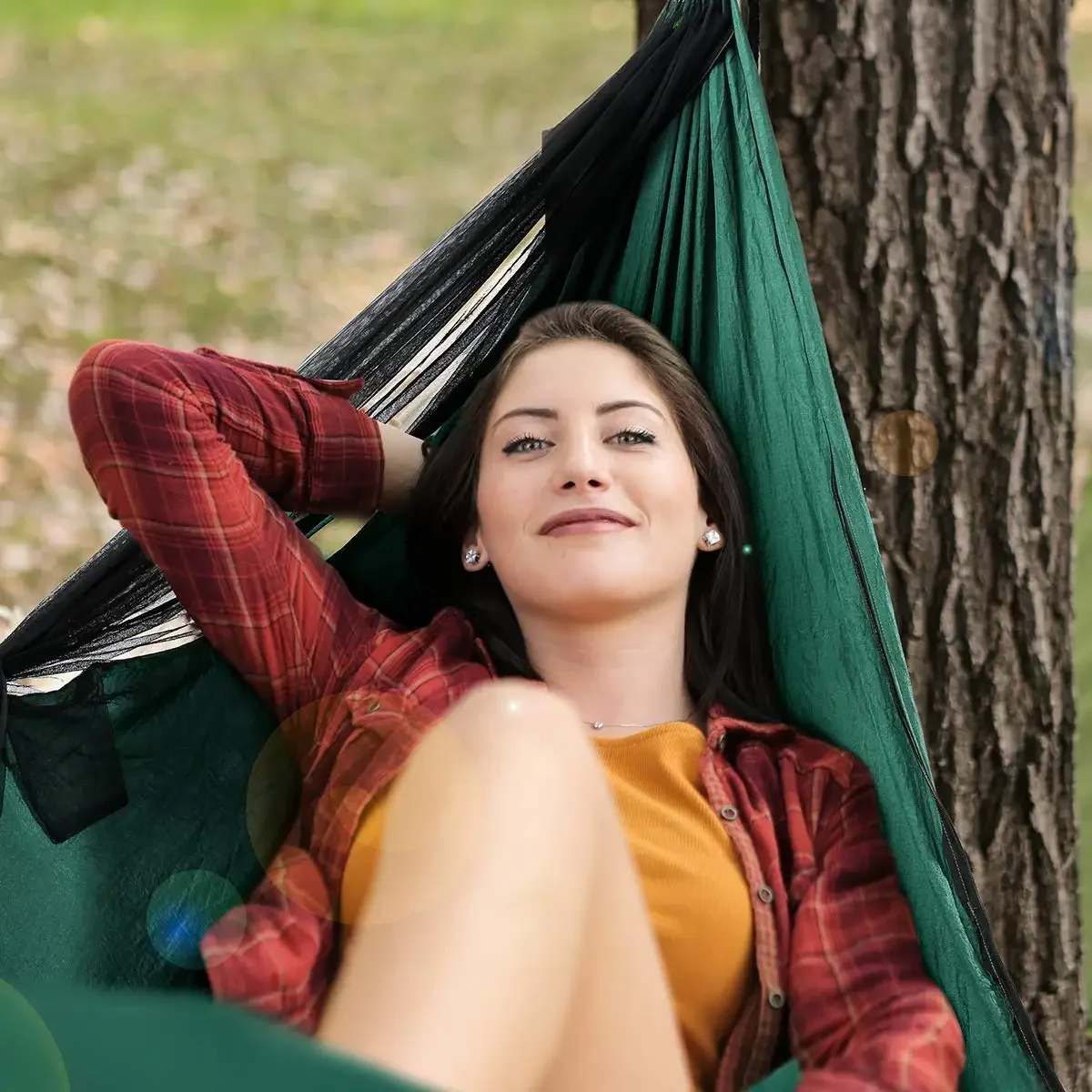 Portable Quick Setup 290*140cm Travel Outdoor Camping Hammock Hanging Sleeping Swing Bed with Mosquito Net 6