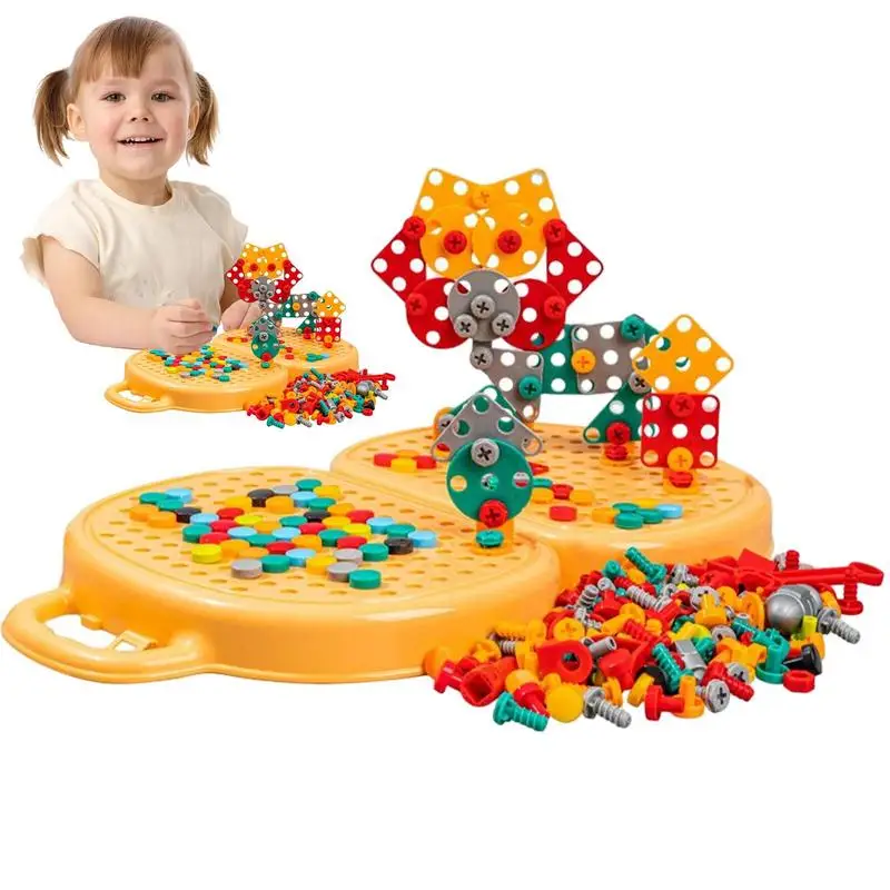 

Drill Set Building Blocks DIY Construction Creative Pegboard Games Fine Motor Skills Montessori Toys Sensory Toys For Toddler