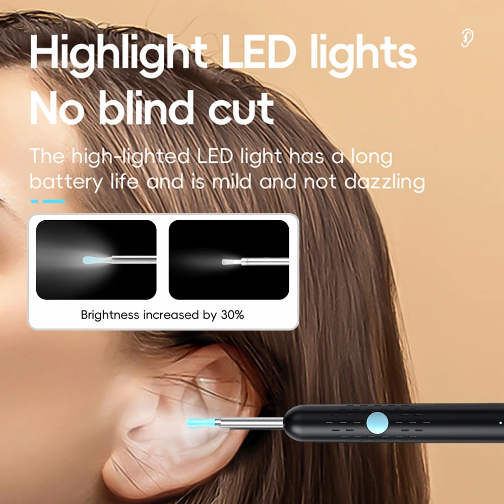 Ear Wax Cleaner with Camera and Luminous Otoscope