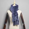 2025 Long Style Women Winter Real Rex Rabbit Fur Scarf Natural Rex Rabbit Fur Scarves Lady Knitted Rex Rabbit Fur Ring Scarves 3