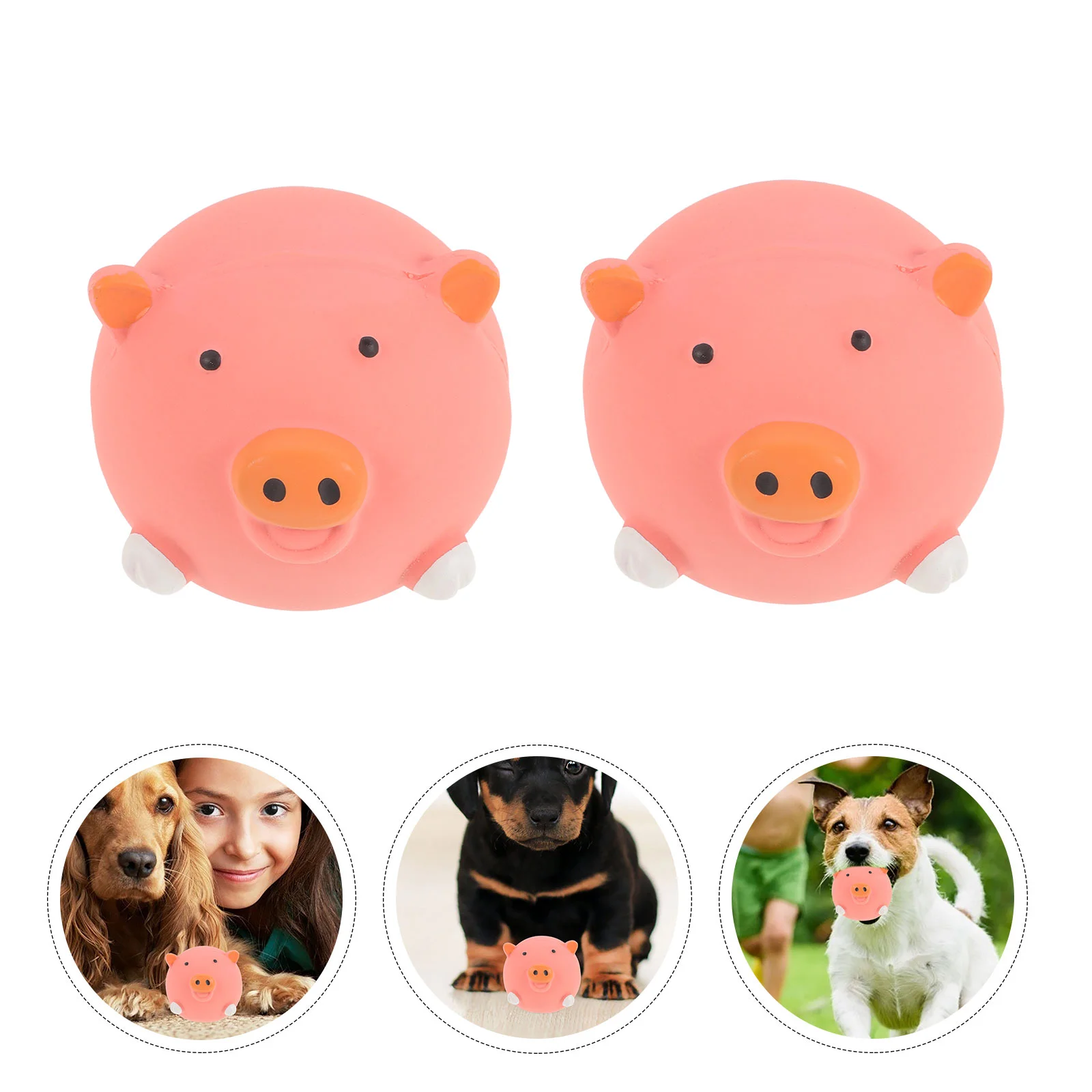 

2pcs Squeaky Dog Toys Latex Dog Squeaky Toys Puppy Toys Cartoon Animal Shaped Pet Toys