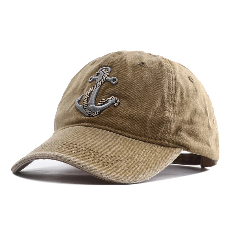 

High Quality Anchor Embroidered Denim Baseball Cap Casquette Homme Big size Snapback Hat Hip Hop Vintage Dad Caps Gorras Hombre