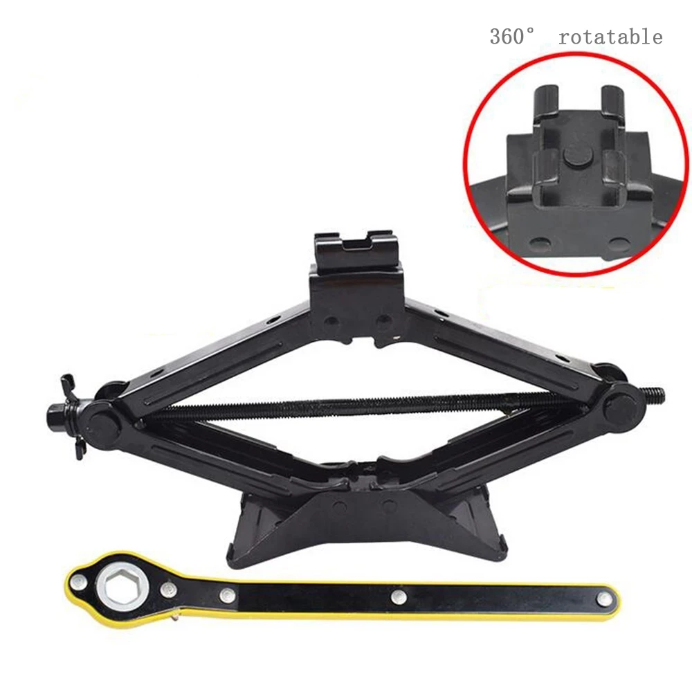 

More effortless 2Tons Foldable Car Jack Hand-operated Horizontal Type 2 Tons Car Jack Car Tire Repair Tool