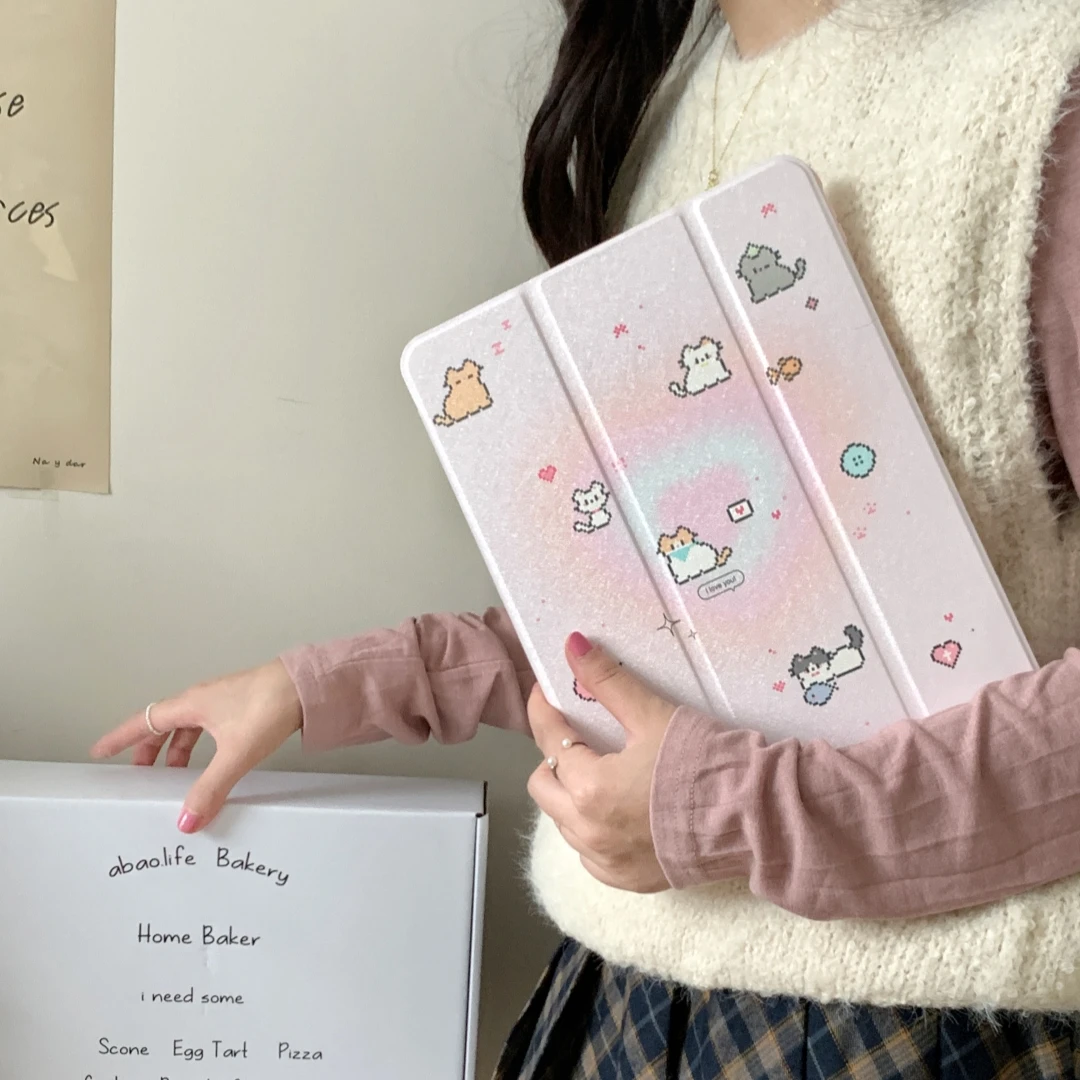 Cute Stand Case with Pencil for iPad