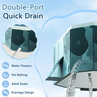Piscine pliable pour la famille, structure non gonflable, piscine extérieure pour enfants, support épaissi, hors sol, pour 1 à 8 personnes, compatible avec une pompe à eau. 4