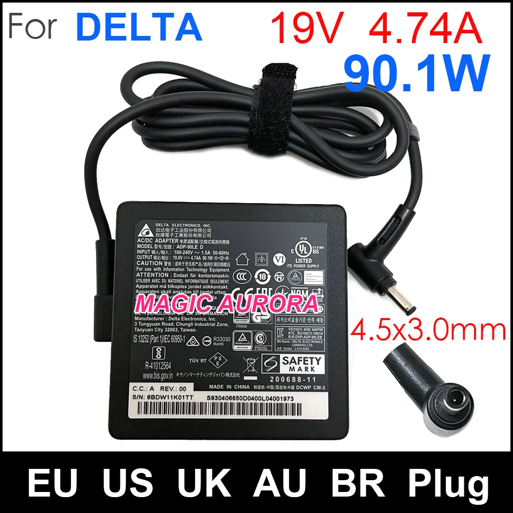 

Original for MSI Modern 15 MS-1552 Modern 14 Laptop Charger 19V 4.74A 90.1W 4.5x3.0mm ADP-90LE D Power Adapter For DELTA