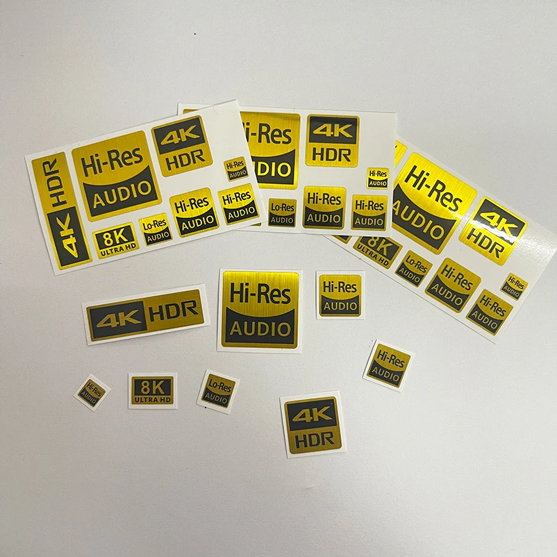 4K HDR Small Gold Label HD 8K Camera Camera Digital Player Display Decorative Faith DIY Headphone Sticker Spot