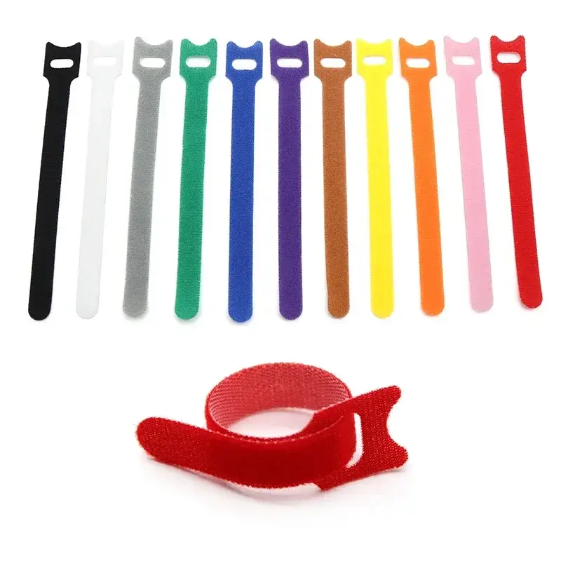 Releasable Cable Ties Wire Organizer Black 15 20 25 30cm Nylon Hook Loop Straps Wrap Zip Bundle Bandage Tie Plastics Fastening - Image 5