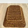 Hand-Woven Breakfast Bread Tray Food Plate Serving Display Basket Rattan Storage Tray Fruit Vegetable Cake Wicker Basket 4