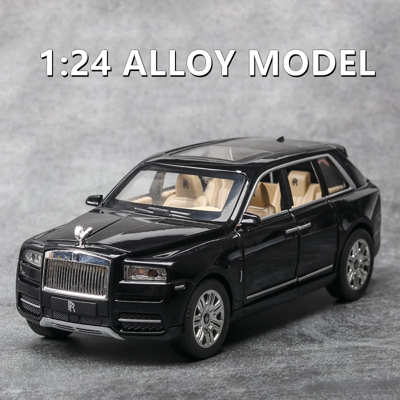 1:24 Scale Rolls-Royce Cullinan Alloy Car Model Light & Sound Effect Diecast Car Toys Regalo Di Compleanno Giocattoli Collezione Di Auto