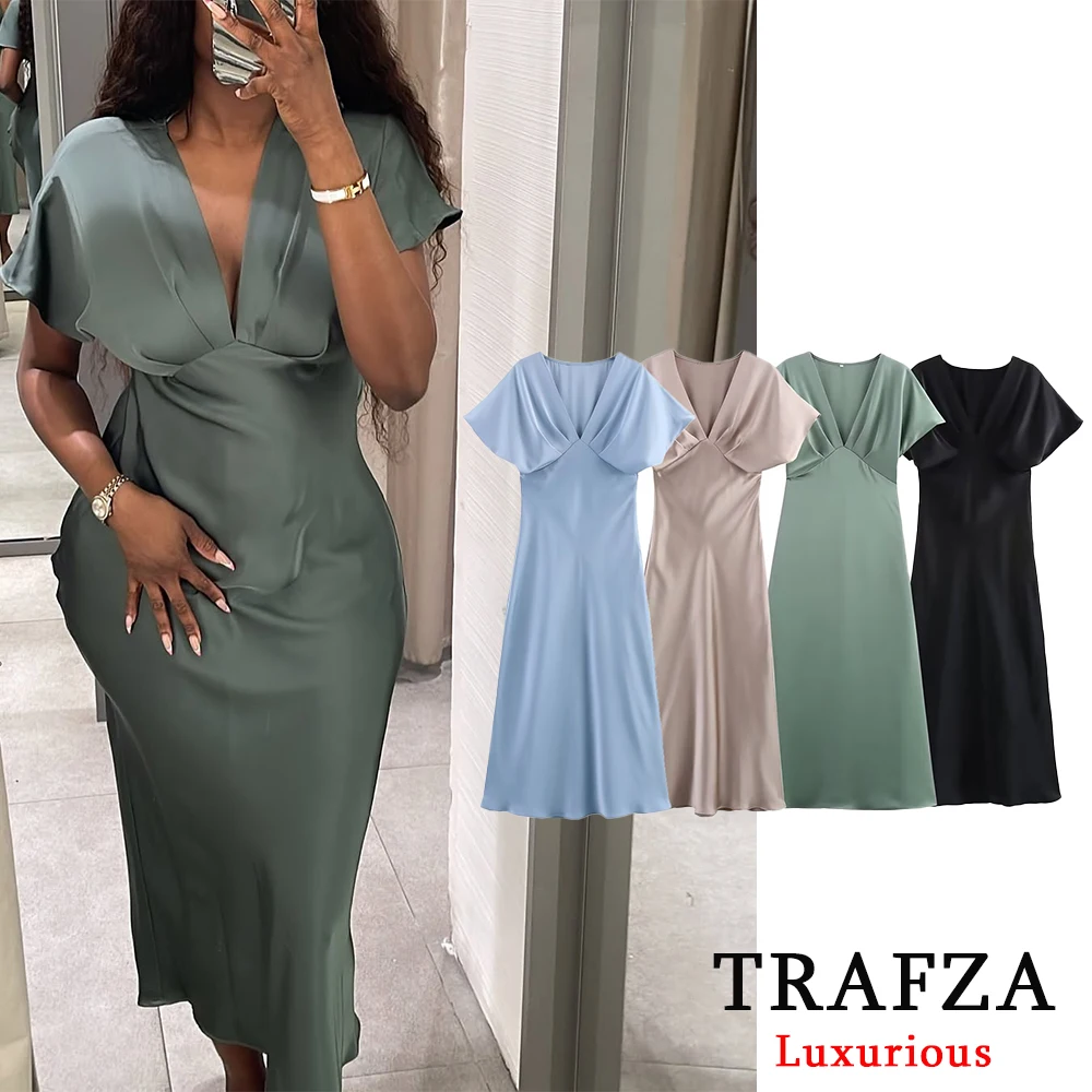 Maritza® | Long dress with V-neck main image 1