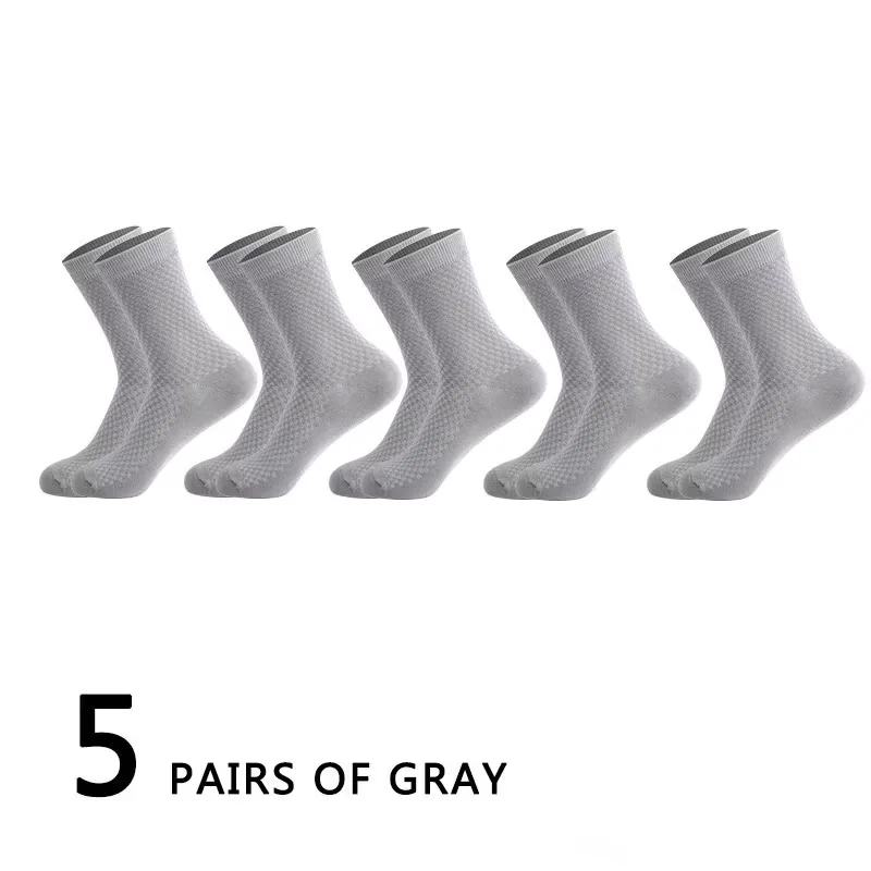 5Pairs/Lot Men's Socks High Quality Bamboo Fiber Business Breathable Deodorizing Socks Men's Casual Socks Large Size EU38-46