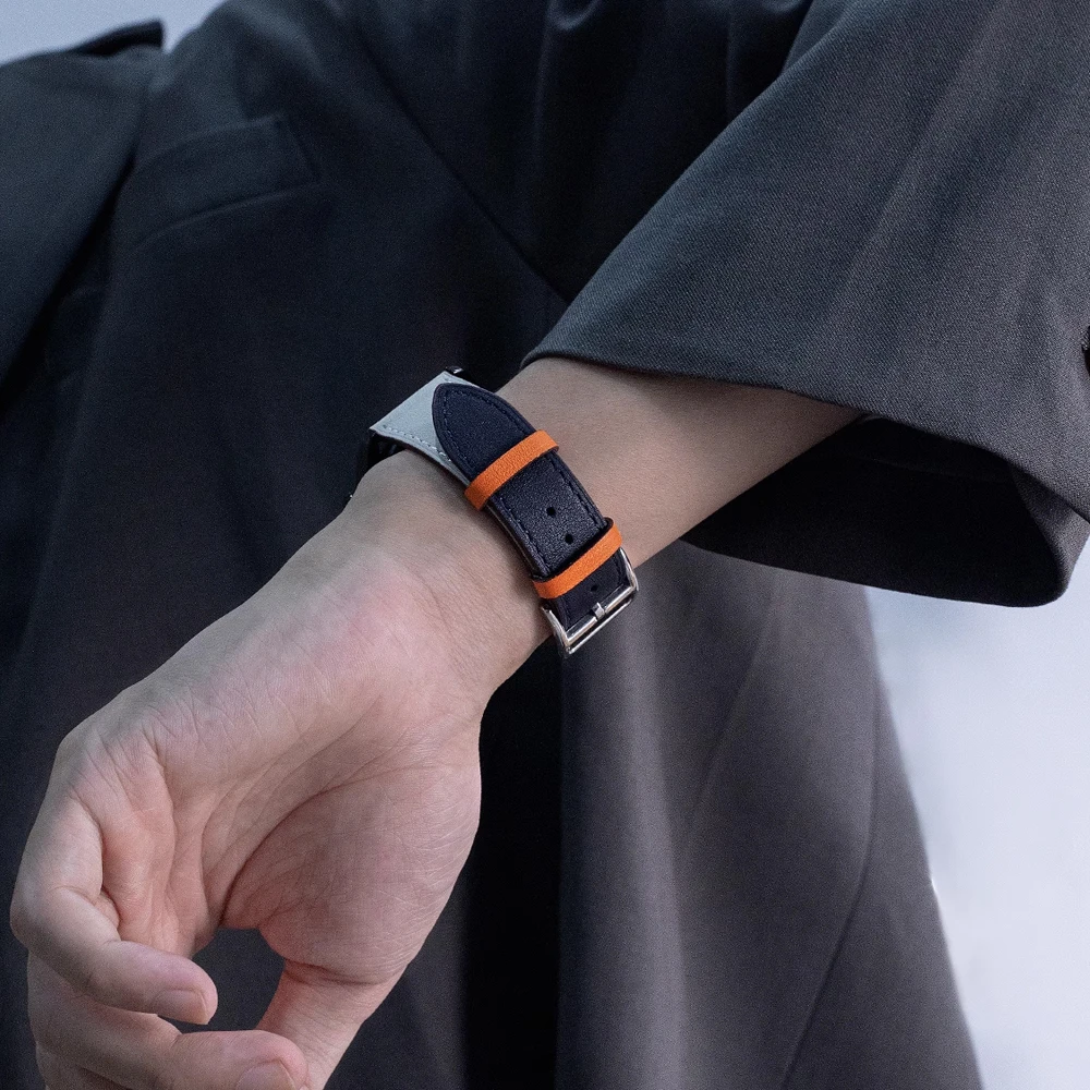 Elegant Leather Wristband Replacement for Smartwatches - 20mm/22mm Strap Bracelet