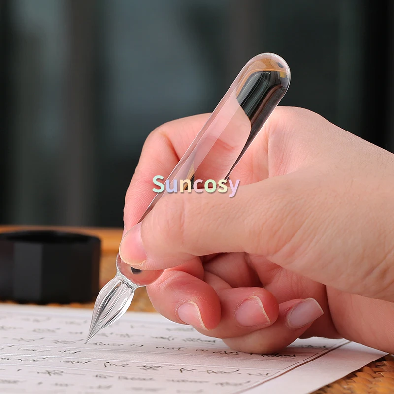 마존 유리 딥펜 세트, 다채로운 잉크 포함, 캘리그래피 필기 용품 선물 세트, 핸드 레터링 및 아트용, 부드러운 필기감