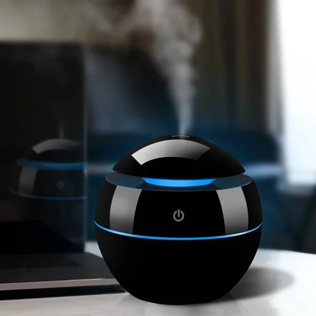 Portable Air Humidifier Ultrasonic USB Aroma Diffuser LED Night Light Electric Essential Oil Diffuser Aromatherapy Black 3