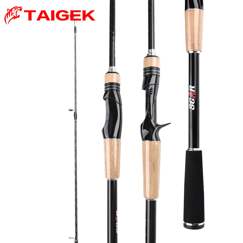 TAIGEK 2.4/2.7/3.0m 8ft 9ft 10ft 2pc MH Fishing Rod Sea Bass Shore Jigging  Rod sea bass lure 30-60g fishing Spinning bass Rod