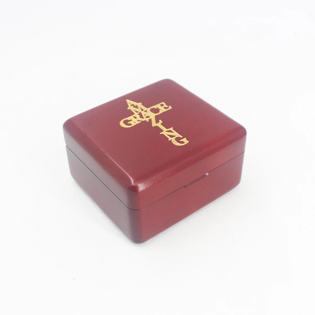

Rosiking Wooden handmade wine red clockwork music box (Amazing Grace) for friends lover girl birthday gift