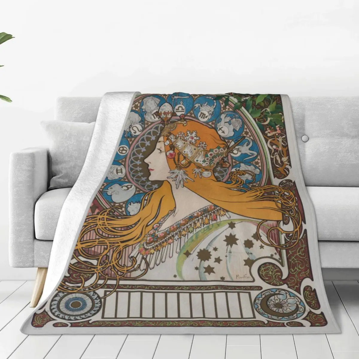 

Alphonse Mucha Blankets Ablum Diary Art Fuzzy Throw Blankets Bed Sofa Printed Lightweight Bedspreads