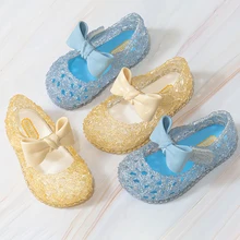 

Hot Sale Baby Girls Mini Jelly Shoes Hollow Glitter Bow Sandals Toddler Infant Comfortable Breathable Anti Skid Princess Shoes