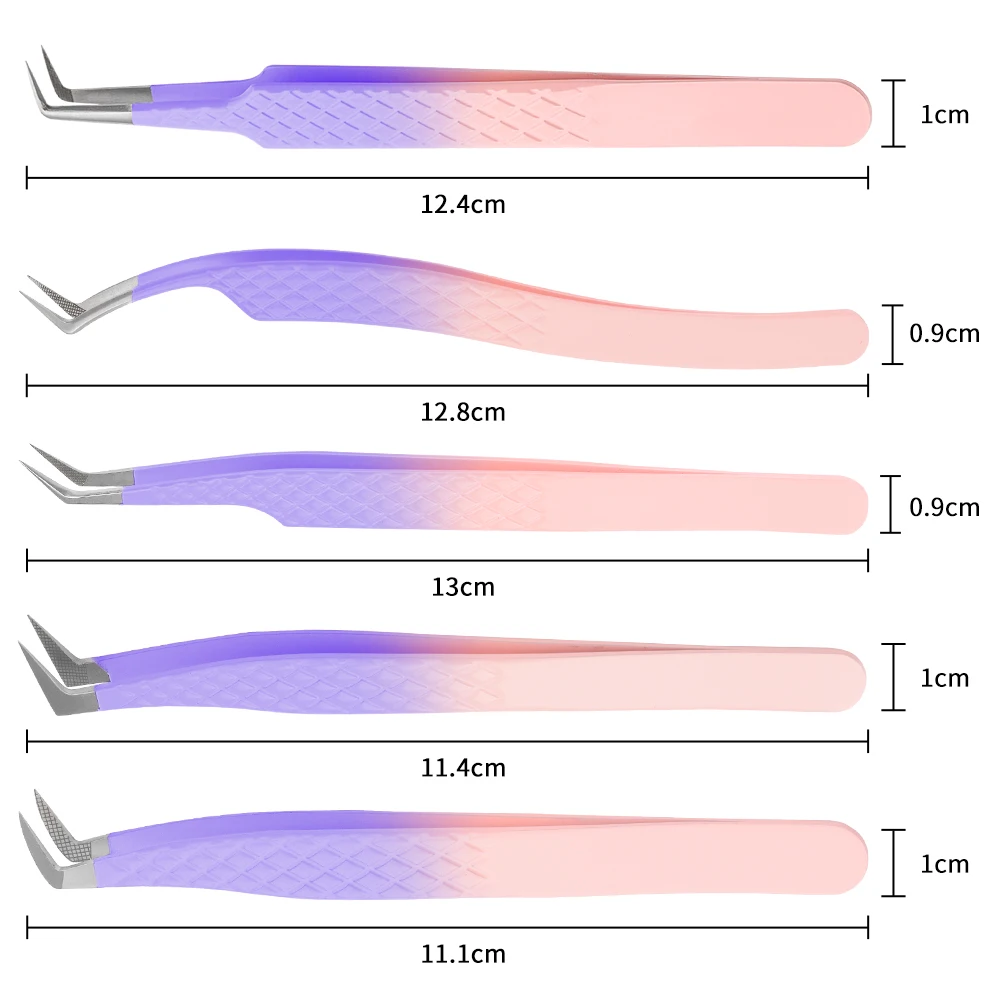 FADVAN Tweezers Gradient Purple Stainless Steel High Precision Anti-Static Tweezers For Eyelash Extensions 1 Pcs 2